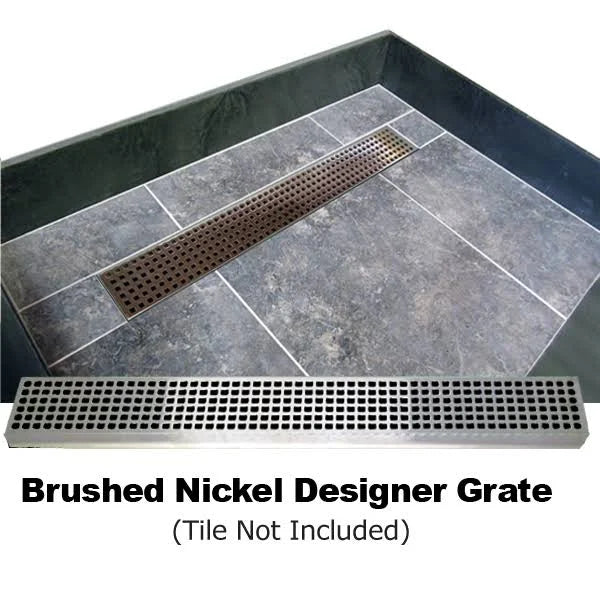 Double Threshold Shower Base with Drain Grate C926