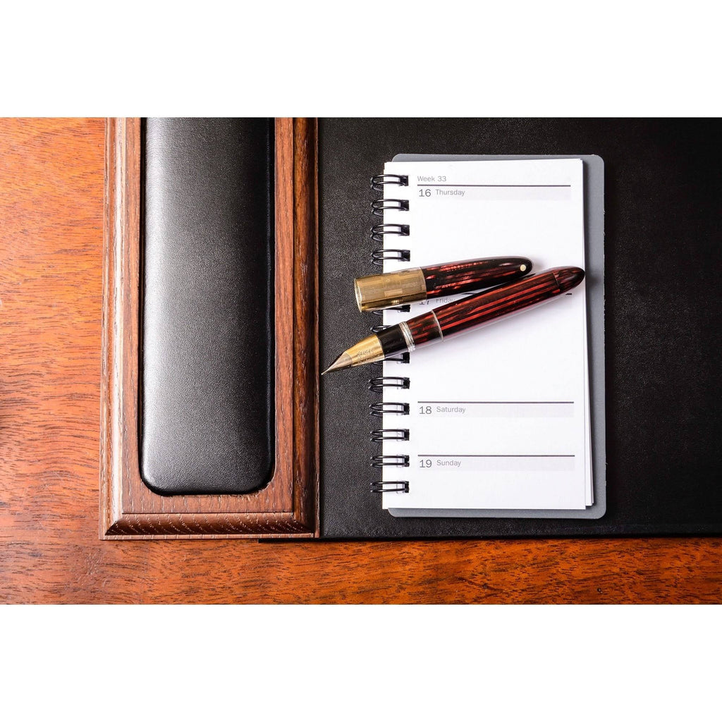 Wood & Leather Desk Pad with Side Rails U281868