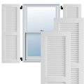 18x22W x 43x22H White Exterior Composite Louvered Shutters C90154