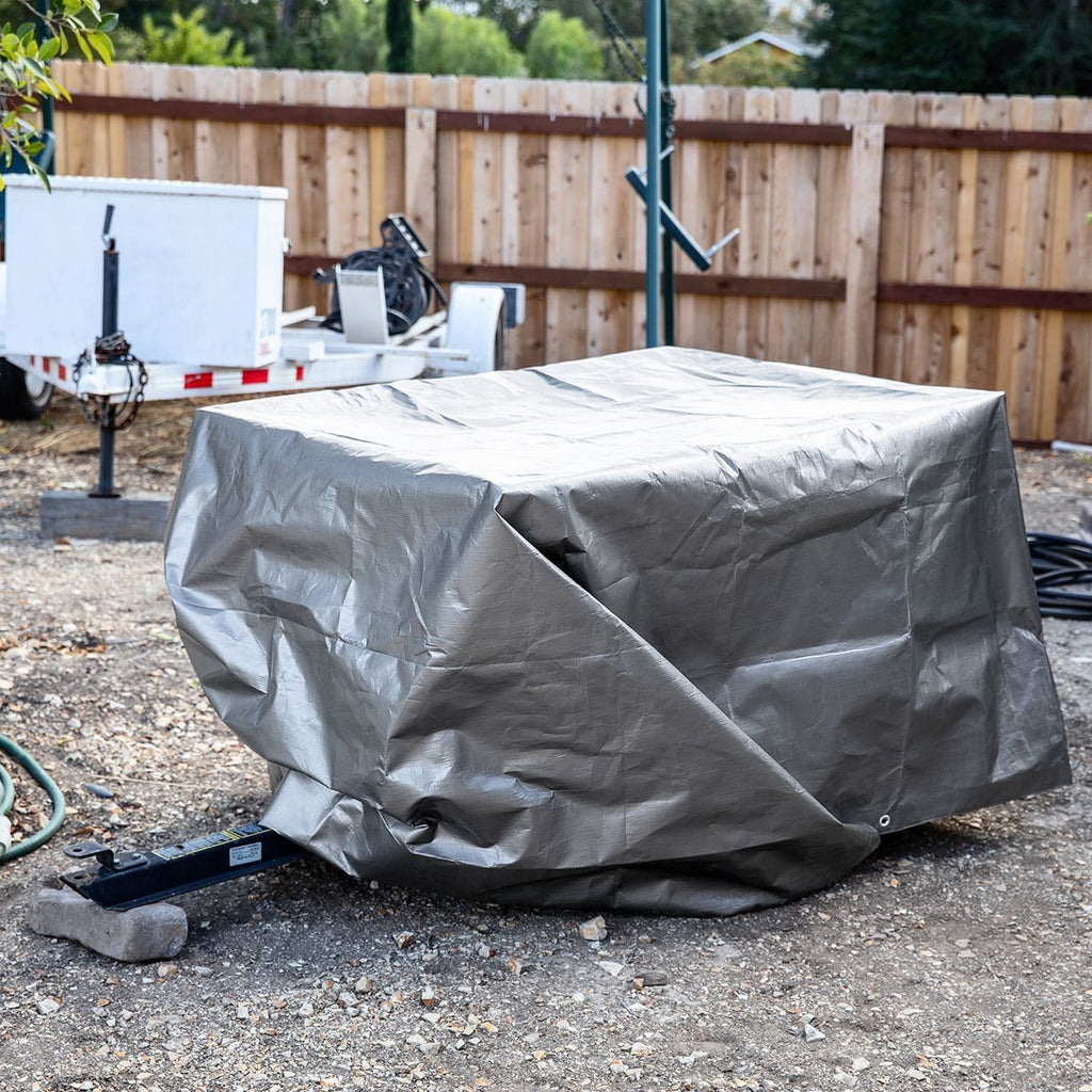 8 ft. x 10 ft. Silver and Black Weather-Resistant Tarp S63707