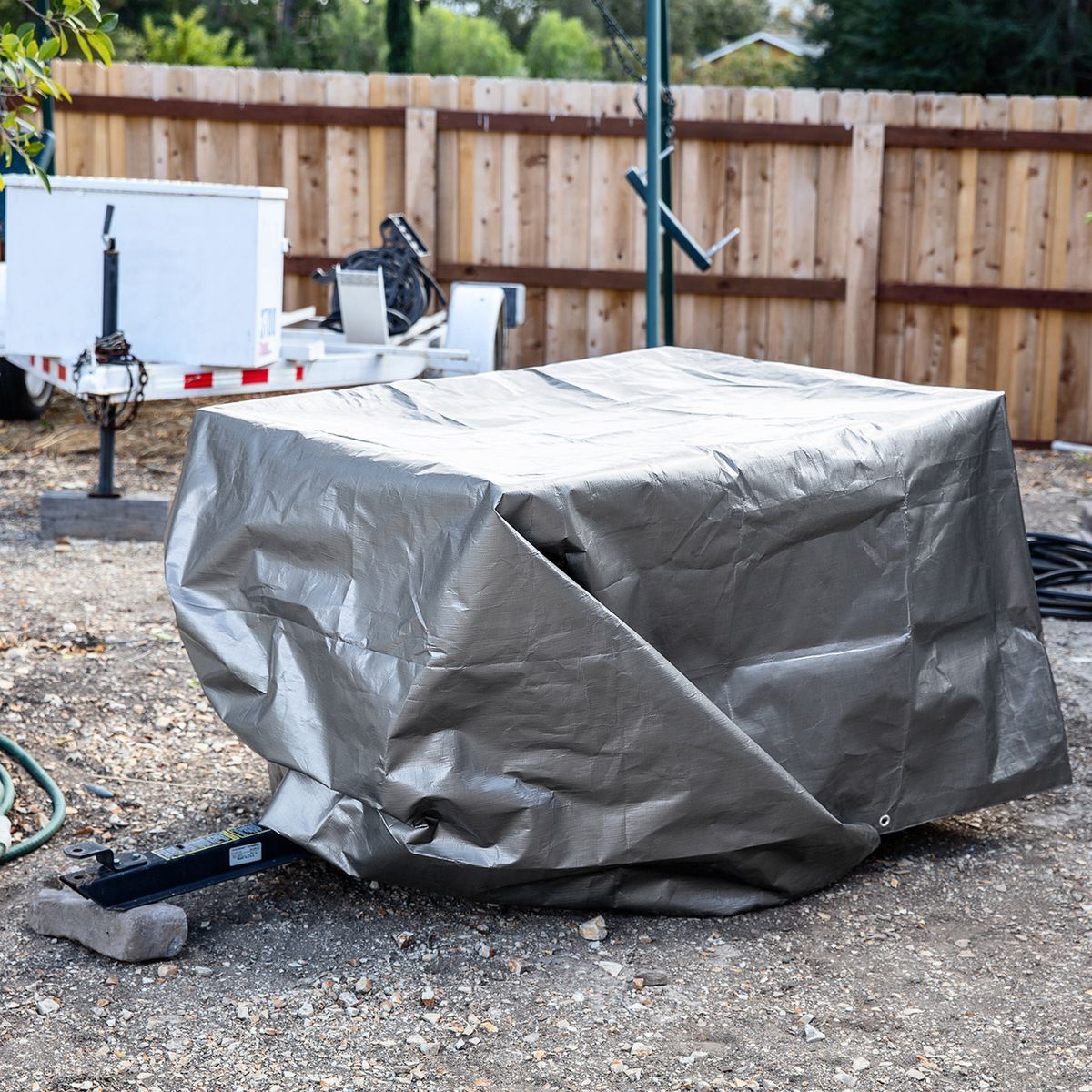 8 ft. x 10 ft. Silver and Black Weather-Resistant Tarp S63707
