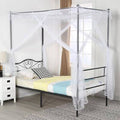 Twin Black Canopy Platform Bed Y9156