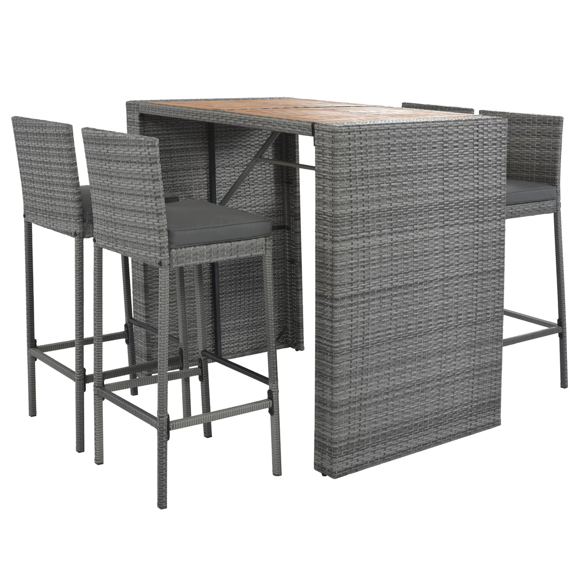 5 Pcs Rattan Patio Dining Table Set L5928