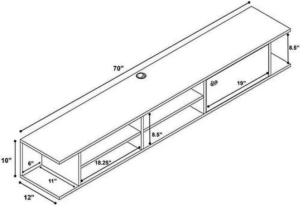 White Wood Wall Mounted TV Stand R753