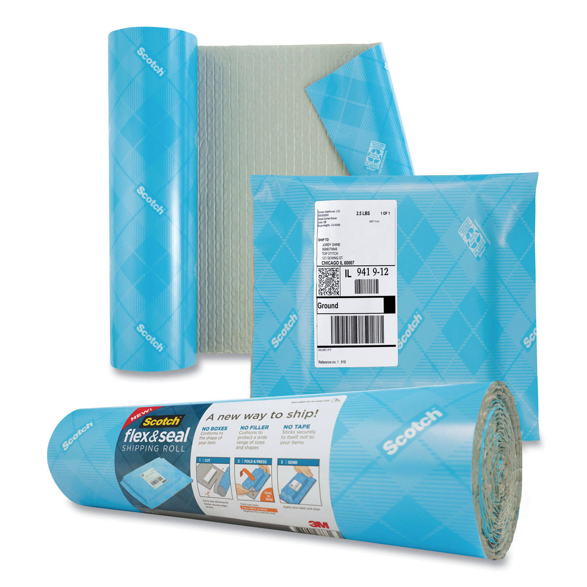 Blue/Gray Flex and Seal Shipping Roll T234552