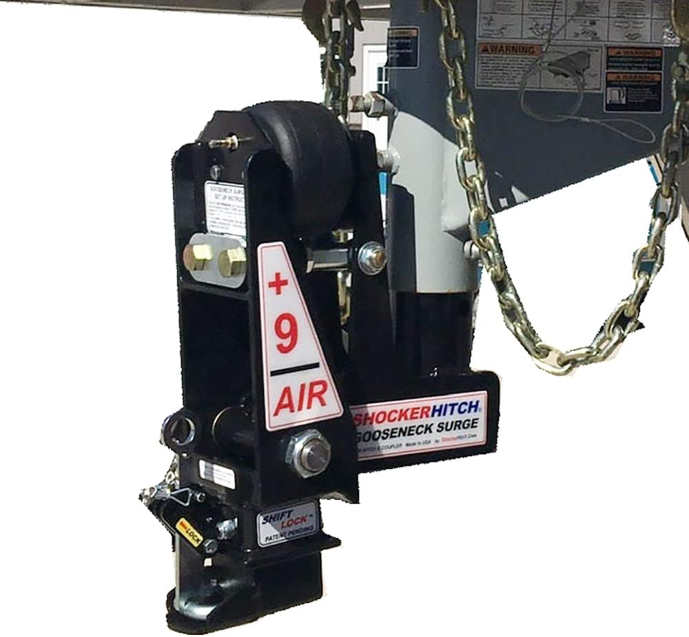 Gooseneck Air Hitch & Coupler, Round 3-15/16" Angled Pin 30K Coupler 9" Offset U4005