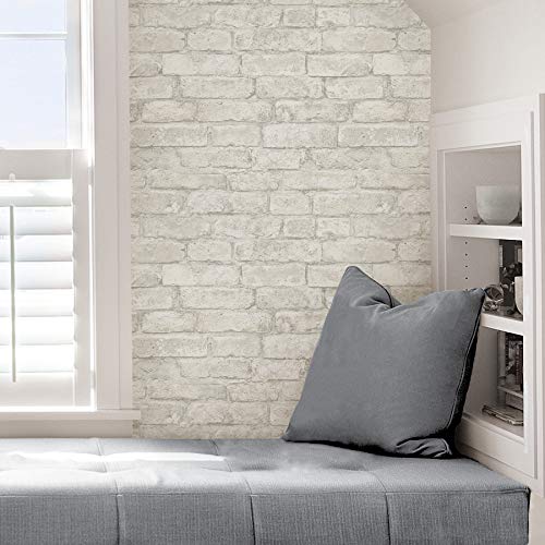 White & Off-White Peel Stick Wallpaper K741
