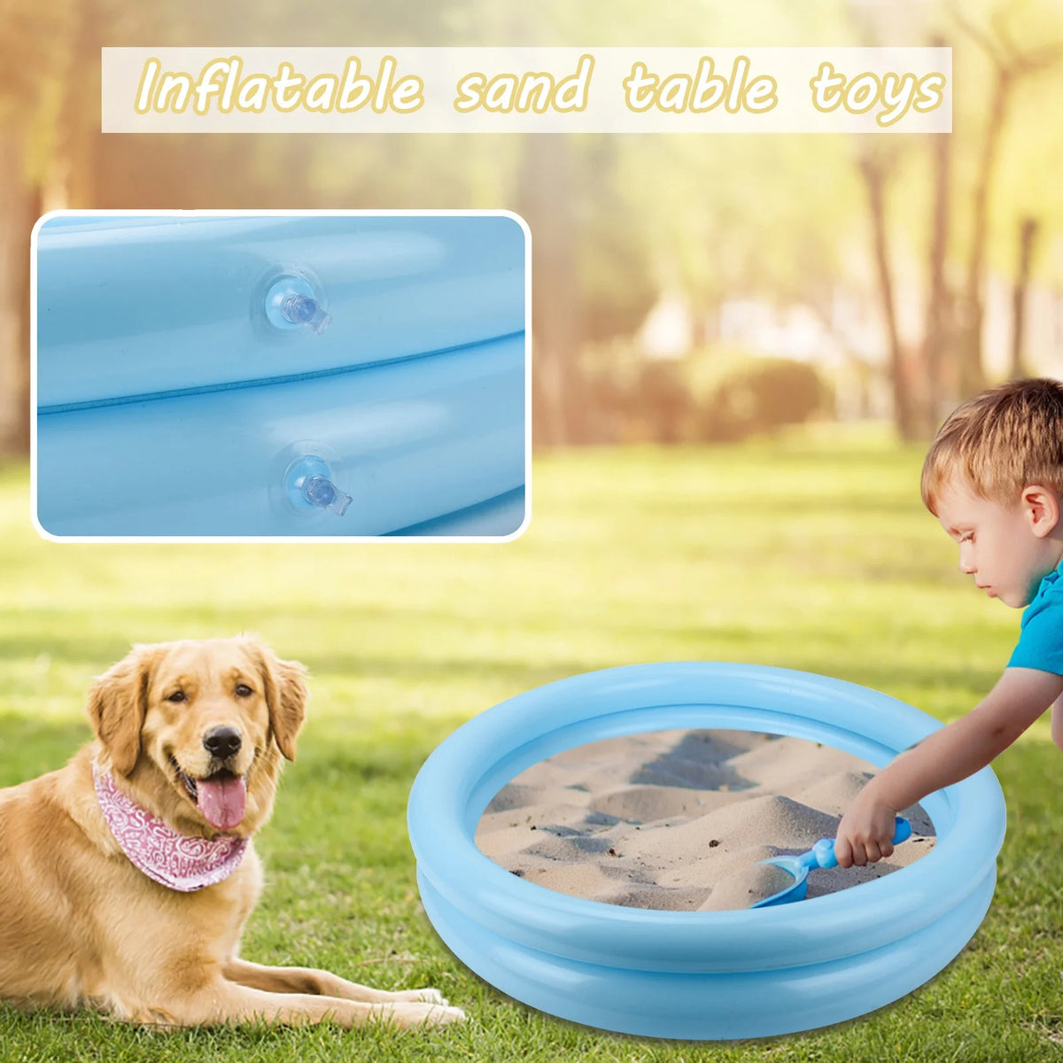 White PVC Inflatable Sandbox Tray Table Toys C351872