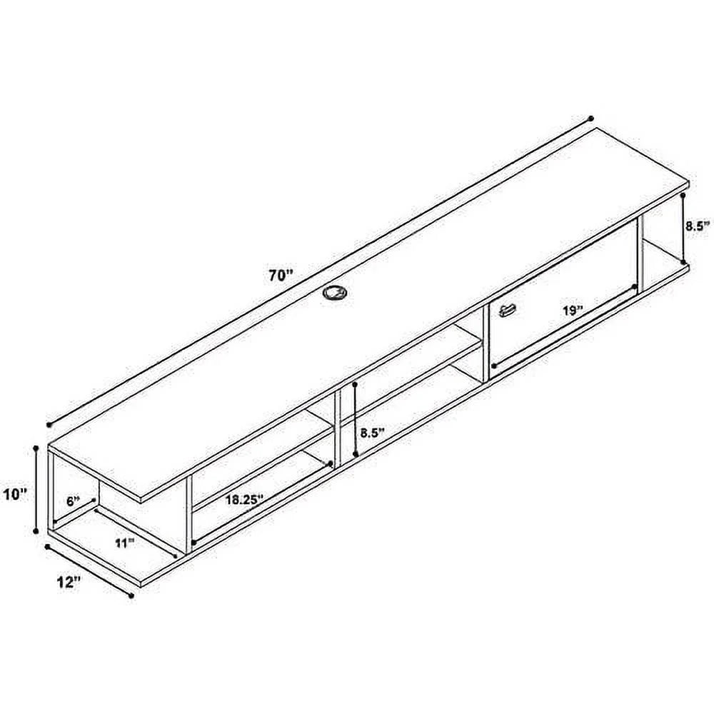 White Wood Wall Mounted TV Stand R753