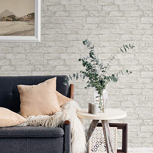 White & Off-White Peel Stick Wallpaper K741
