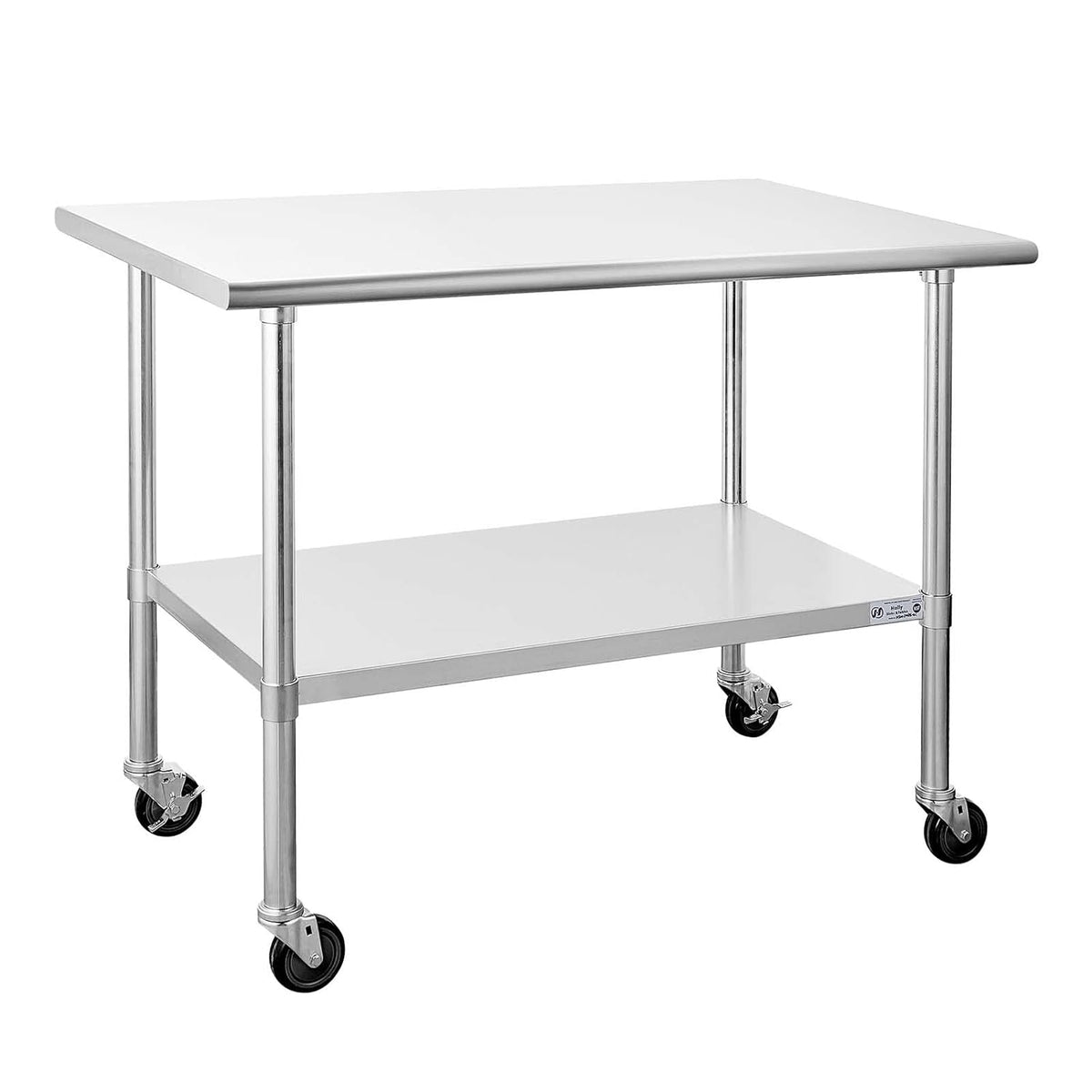 Stainless Steel Table 24 x 72 Inches with Caster Wheels and Undershelf G765