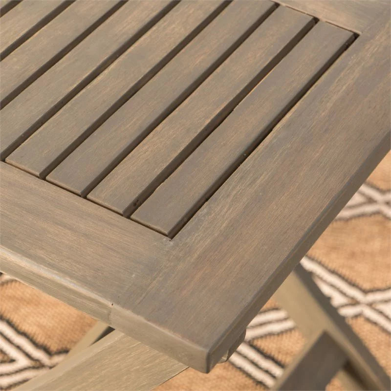 Gray Wooden Foldable Patio Dining Table K5628