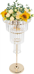 Gold 4-Tier Crystal Flower Stand P599048