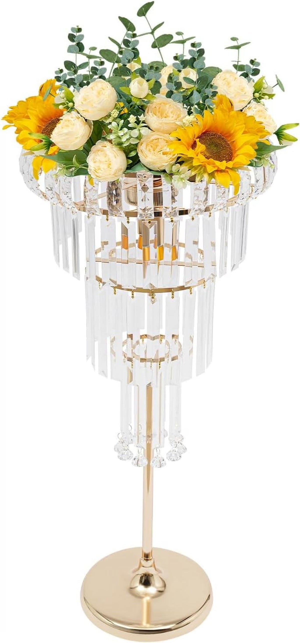 Gold 4-Tier Crystal Flower Stand P599048