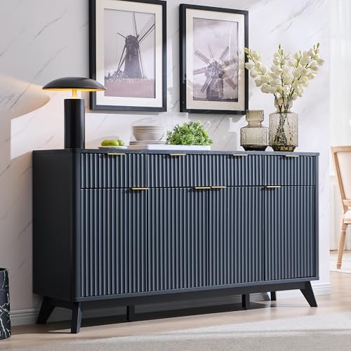 60" Buffet Sideboard Cabinet with 4 Doors and 3 Drawers R94682