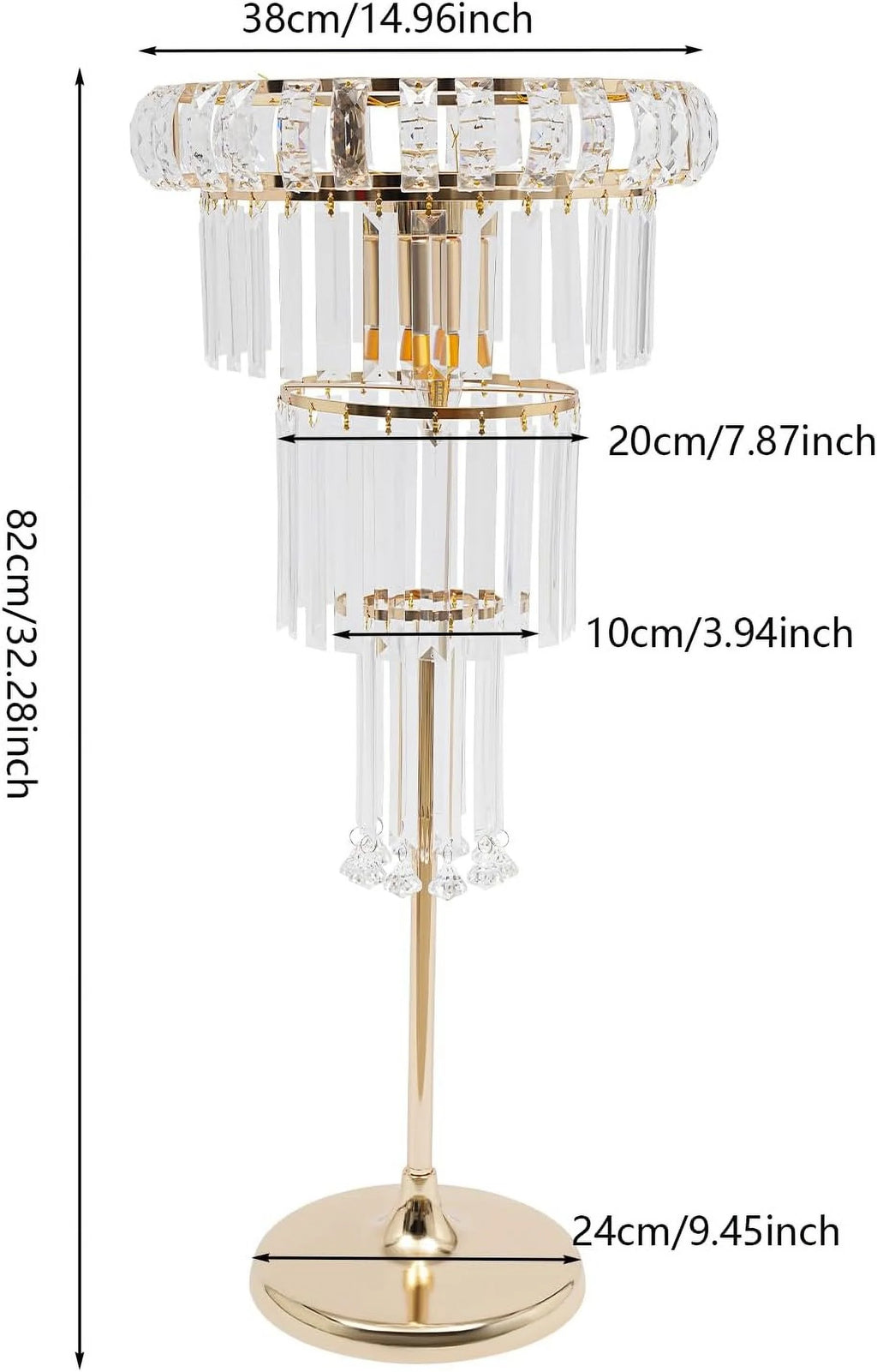 Gold 4-Tier Crystal Flower Stand P599048
