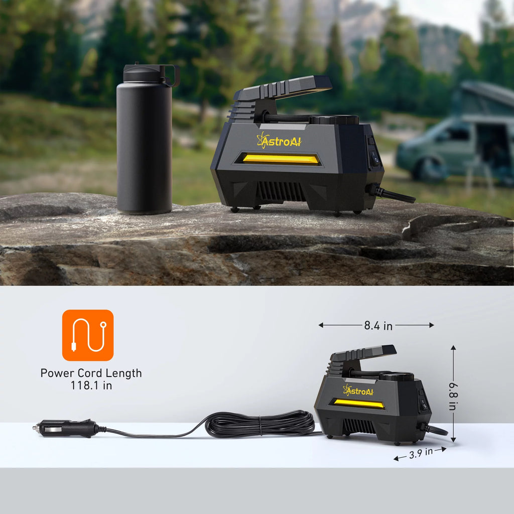 Yellow 100 PSI Electric Tire Inflator A148