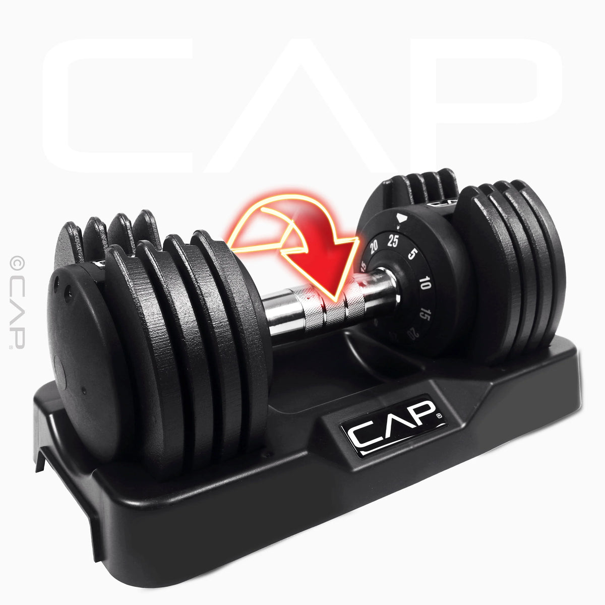 25 lb Adjustable Dumbbell Set, Pair, Black O7524