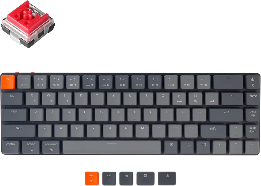 65% Layout Ultra-Slim Wireless Bluetooth Mechanical Keyboard with Low-Profile Optical Red Switch K5351