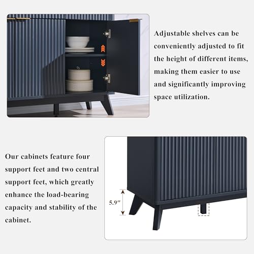 60" Buffet Sideboard Cabinet with 4 Doors and 3 Drawers R94682