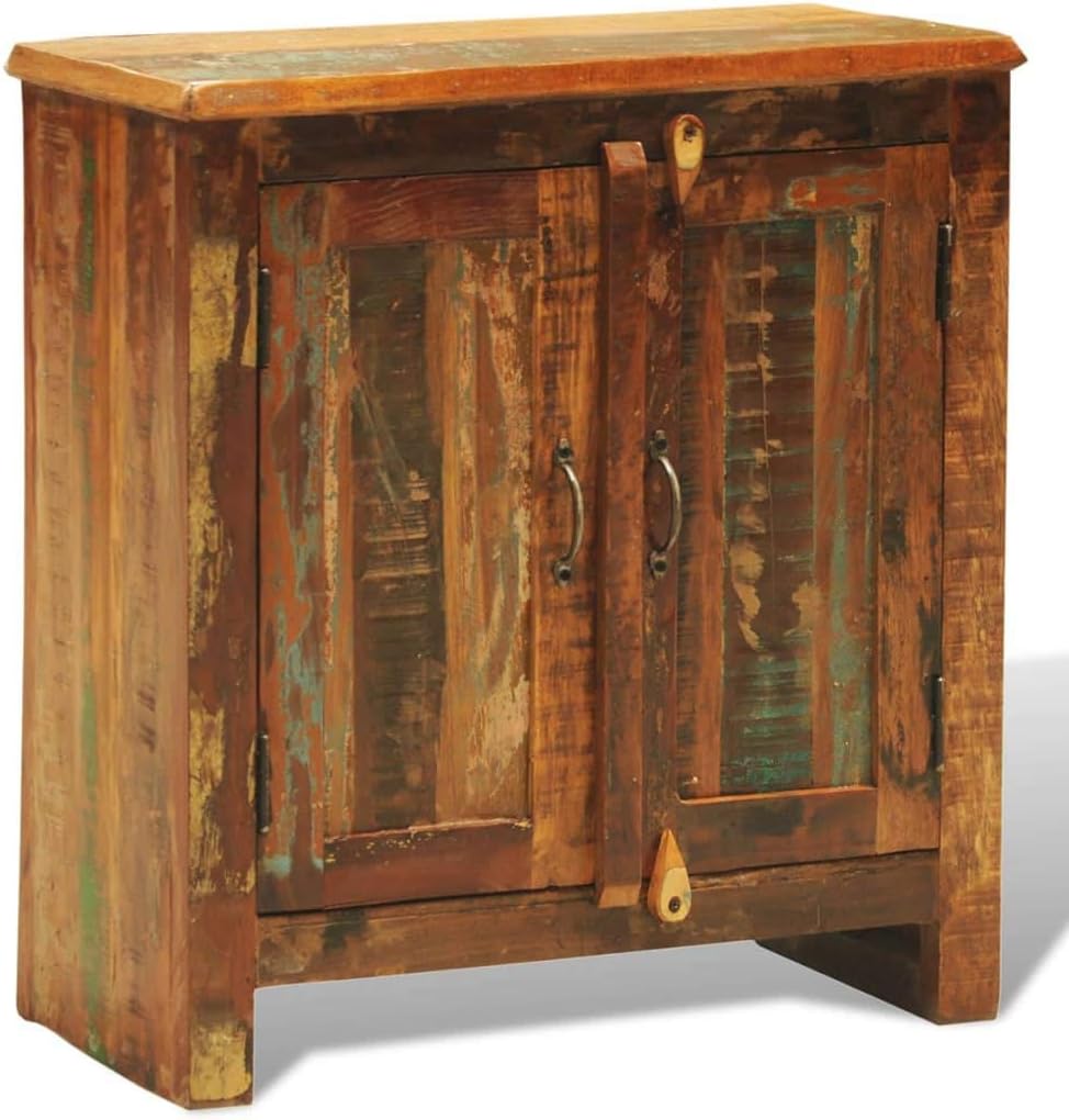 Rustic 2 Door Cabinet Reclaimed Wood Finish Console Cabinet C388519