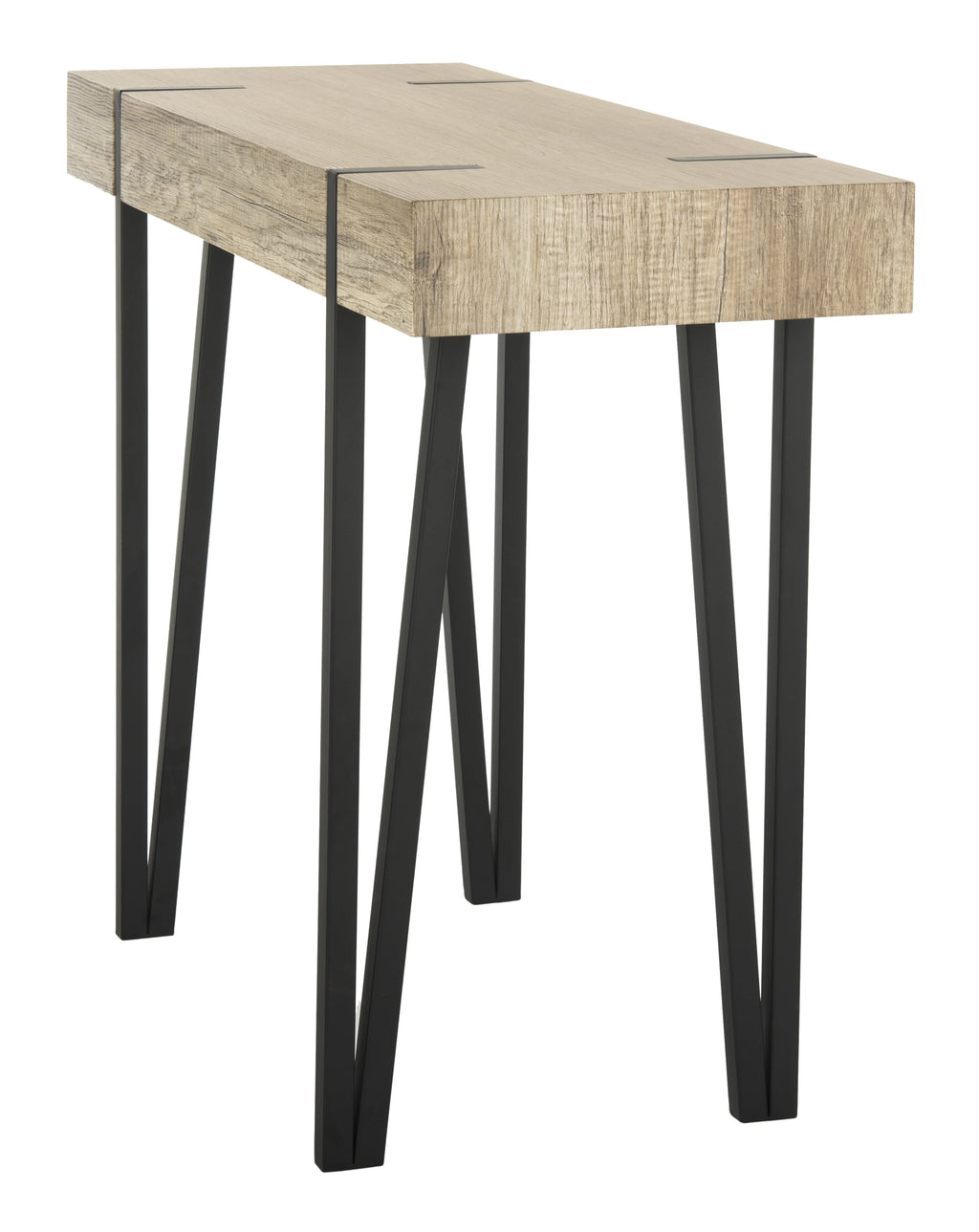 Brown Mid-Century Wood Top Console Table Q39596