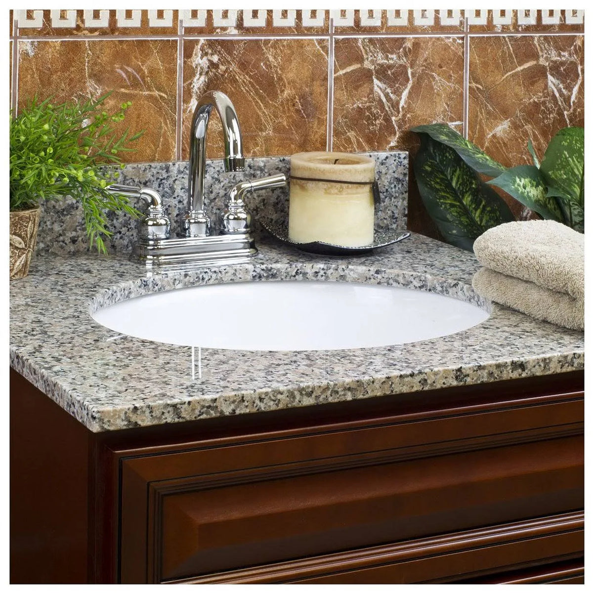 Single Vanity Top with Backsplash A3068