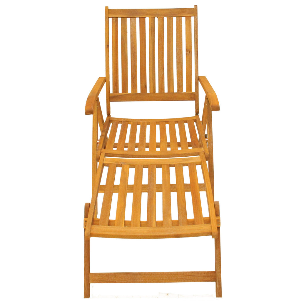 55x22 Acacia Wood Outdoor Patio Chaise Lounge Chair O7501