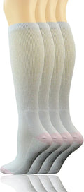 Cotton Knee-Hi Diabetic Socks with Cushion Sole and Seamless Toe, 4 Pairs Y266919