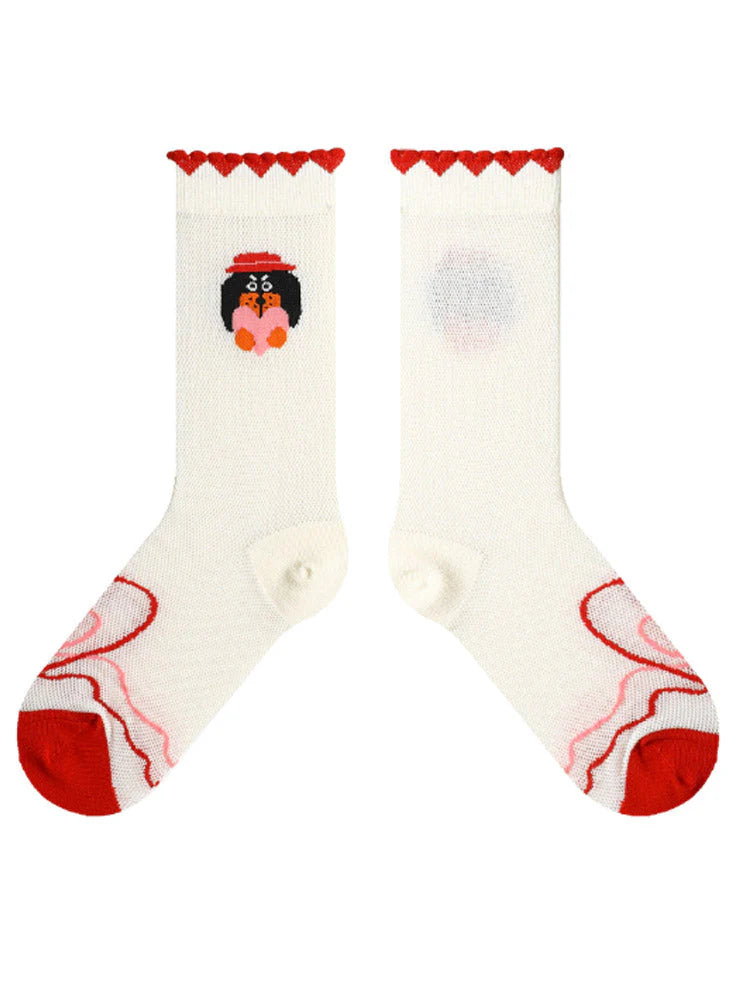 Cartoon Puppy Pattern Socks T24118