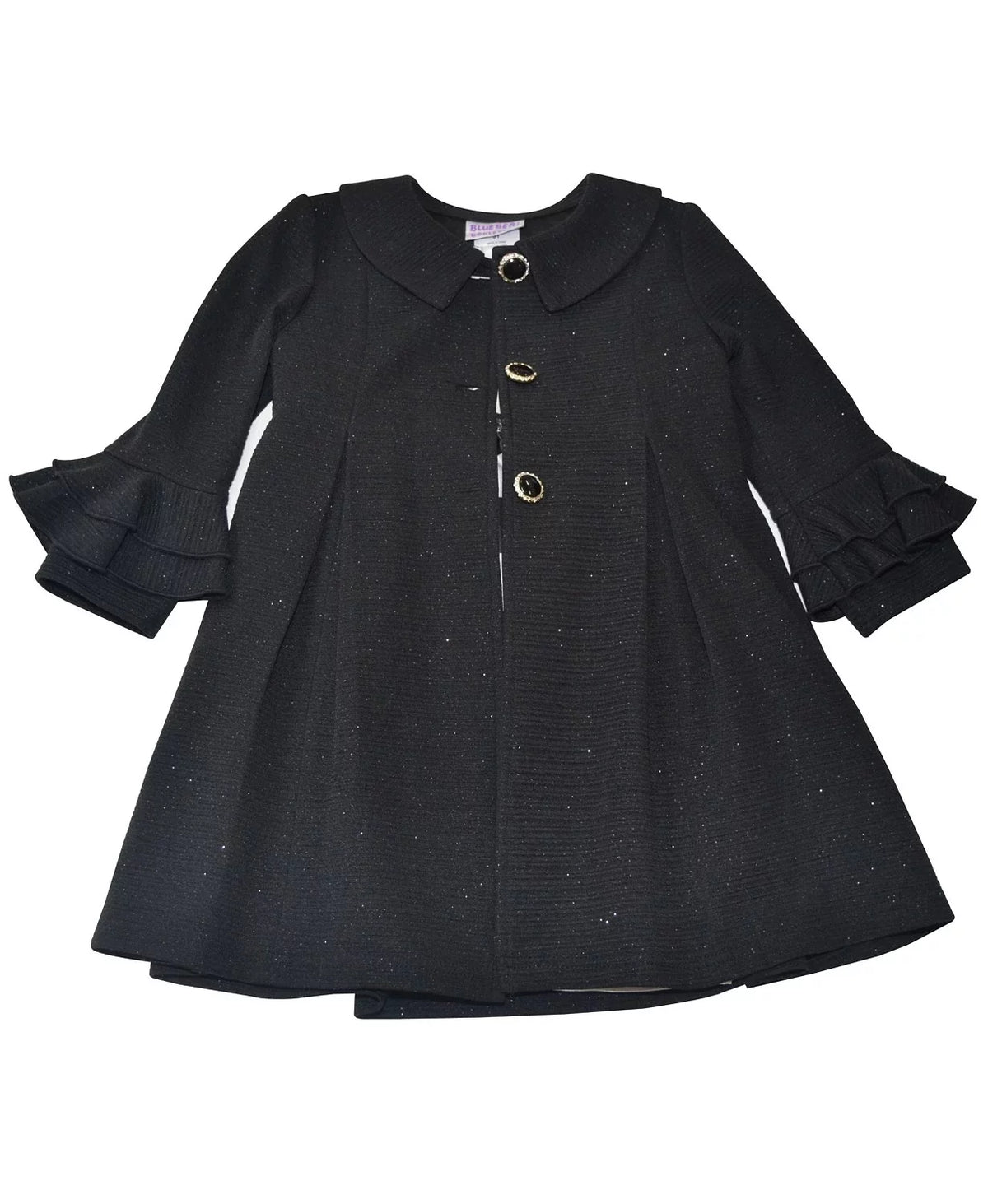Black Taffeta Dress and Coat Set Y944