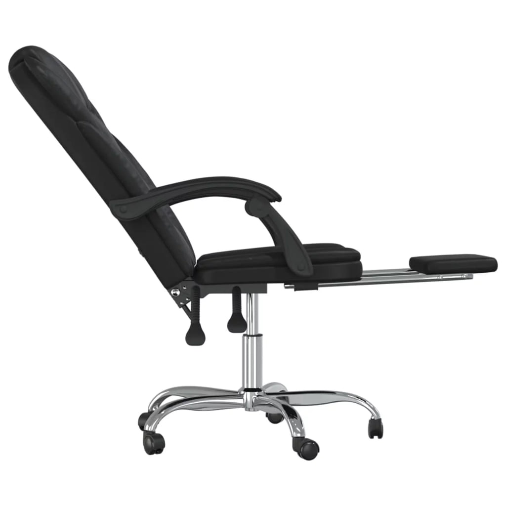 Black Faux Leather Reclining Office Chair I77633