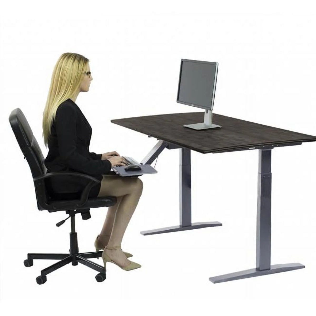 Gray Bamboo Adjustable Electric Desk G18847