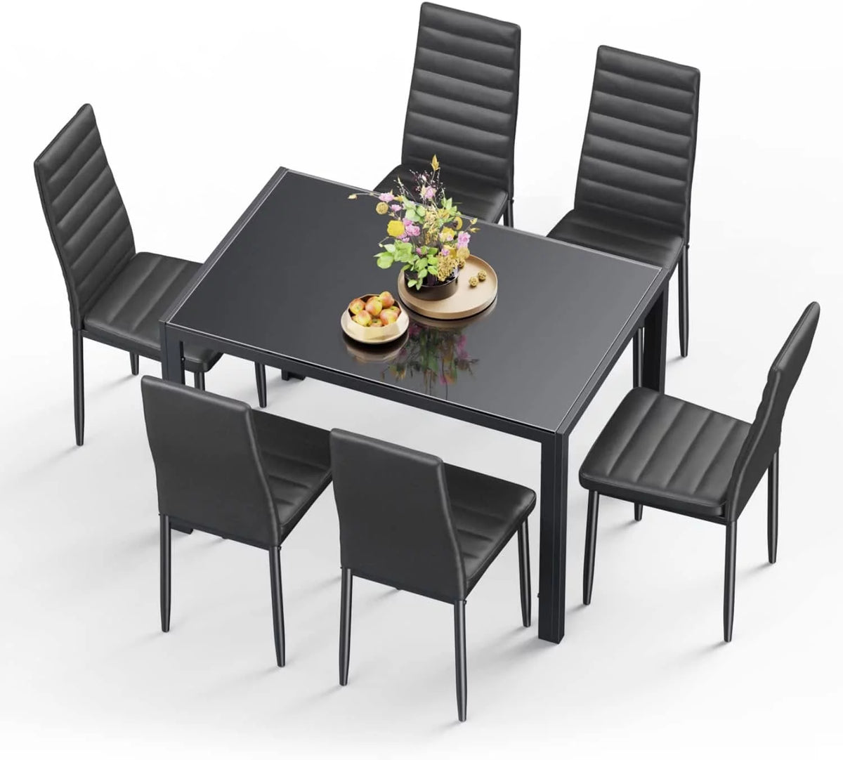 Black Dining Table Set for 6 A6374