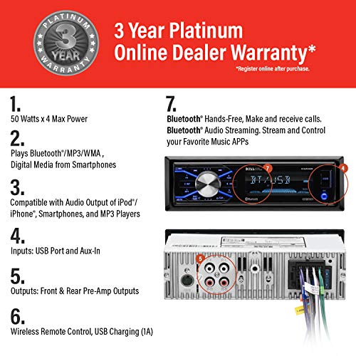 Single Din Bluetooth Car Stereo System R246874
