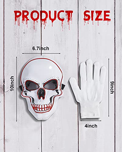 Halloween LED Mask Glow in the Dark Red S816141