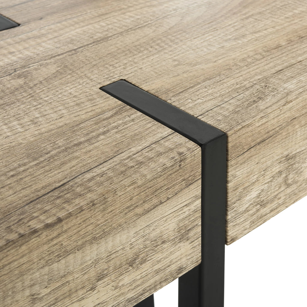 Brown Mid-Century Wood Top Console Table Q39596