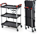 Black/Red Folding Collapsible Service Cart U4945