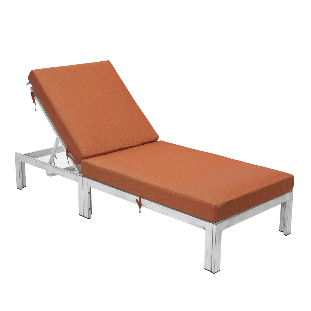 Weathered Grey Chaise Lounge Chair With Cushions V363