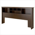 King Size Espresso Wood Bookcase Headboard Y77191