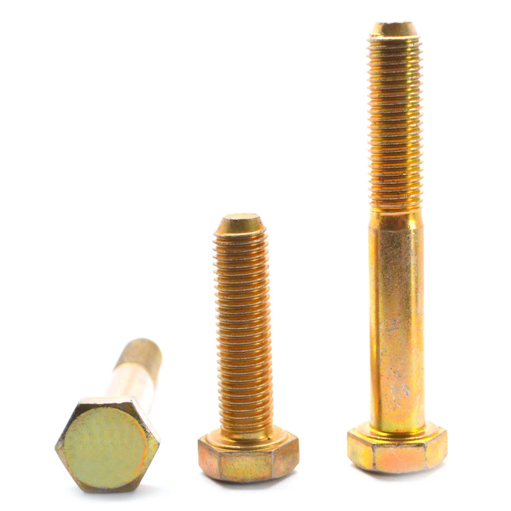 7/8x22-9 x 7 1/2x22 Coarse Thread Grade 8 Hex Cap Screw Alloy Steel Yellow Zinc Plated Q1153