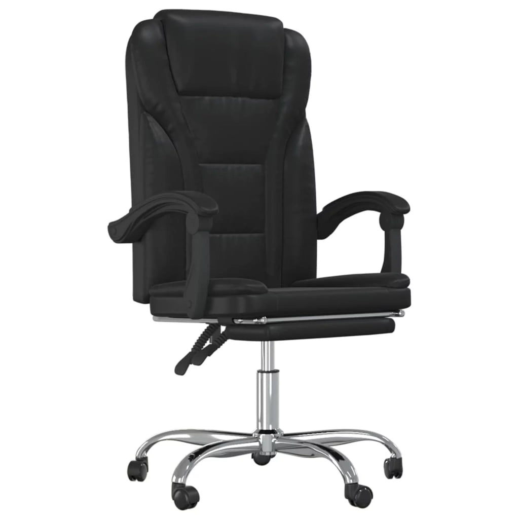 Black Faux Leather Reclining Office Chair I77633
