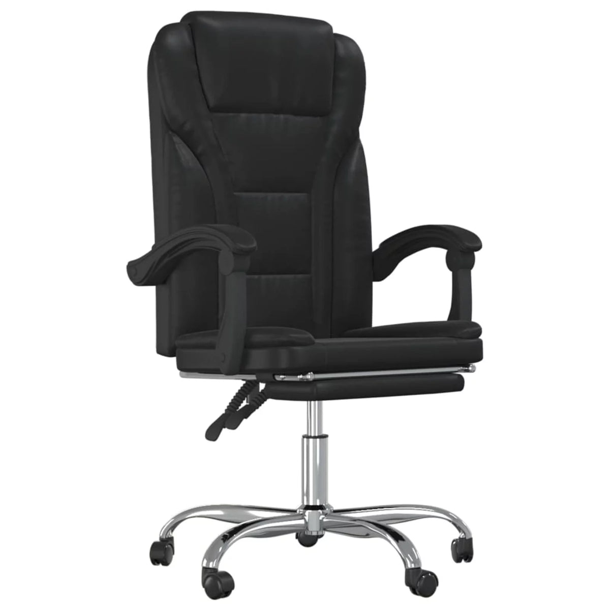 Black Faux Leather Reclining Office Chair I77633