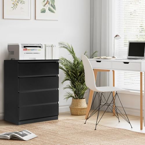 4-Drawer Black Chest of Drawers J964712