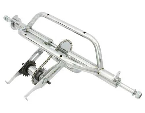 Chrome 24 inch Trike Conversion Kit with Two Steel 72 Spoke Wheels S806475