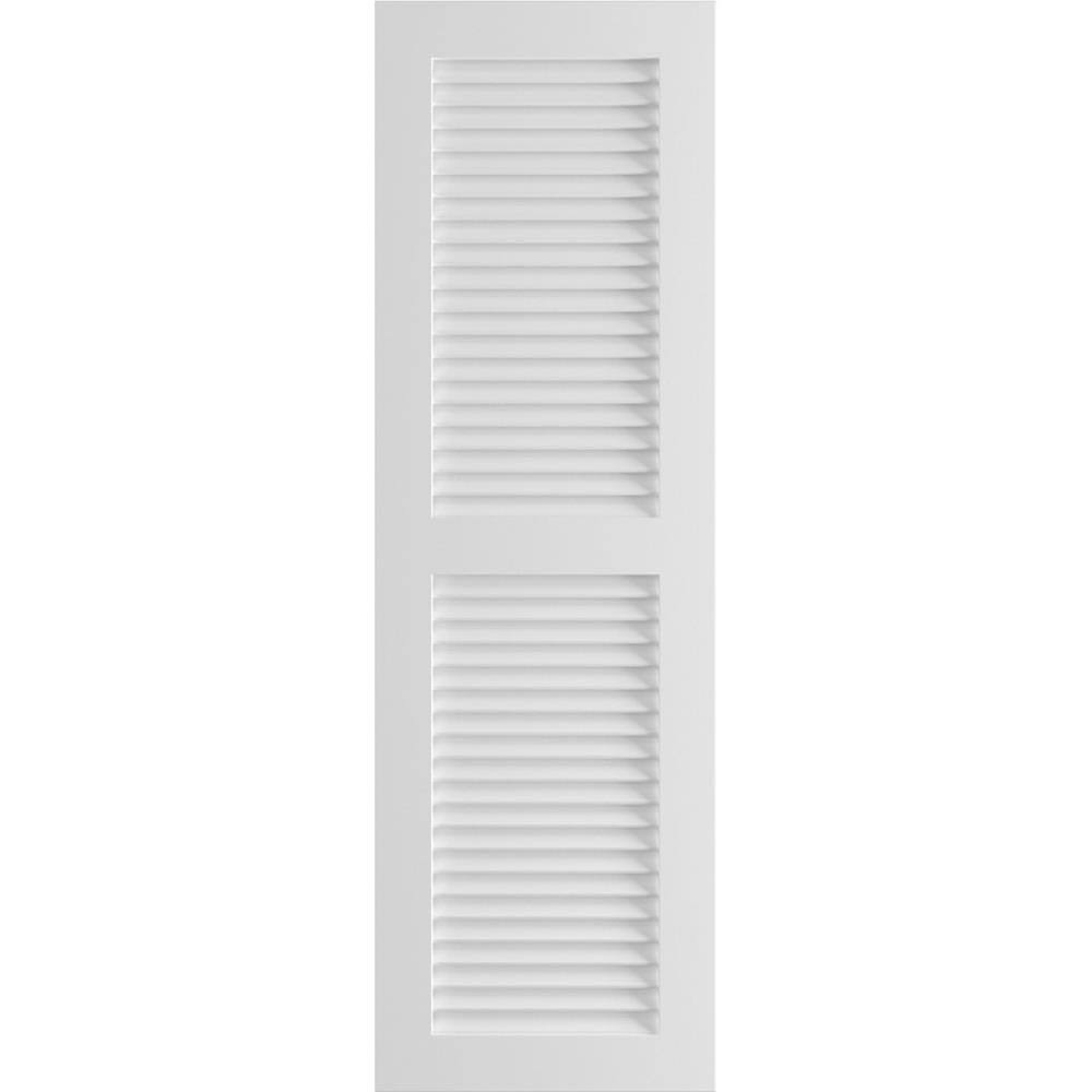 18x22W x 43x22H White Exterior Composite Louvered Shutters C90154