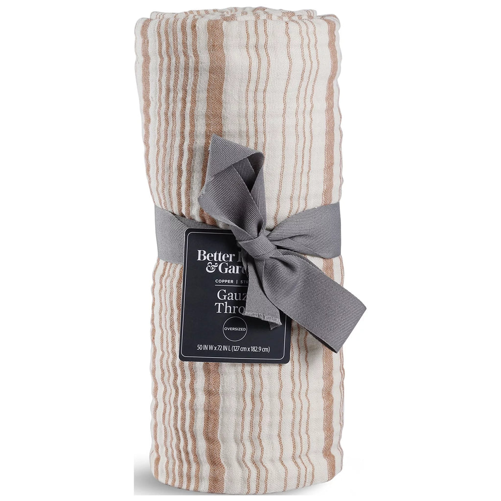 Striped Gauze Throw 50 x 72 H528