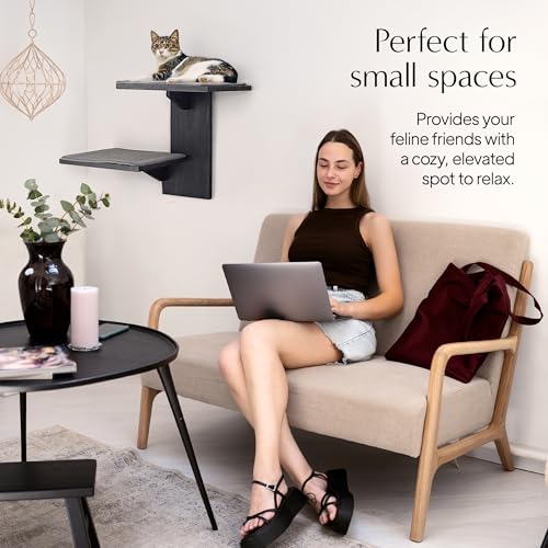 Cat Wall Shelves with Sisal Scratching Post Z95484
