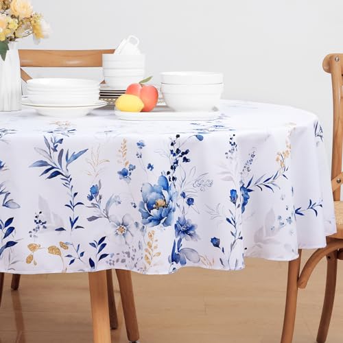 Watercolor Wildflower Waterproof Polyester Tablecloth 60x104 Inch K50129