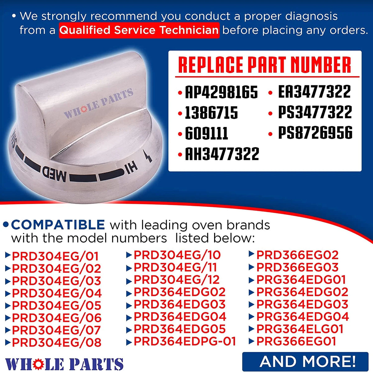 Range or Burner Knob Replacement for Bosch, Thermador, Gaggenau Ovens & Ranges T863